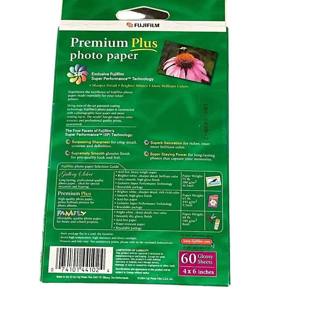 NEW Fujifilm Premium Plus Photo Paper 60 Glossy Sheets 4 X 6